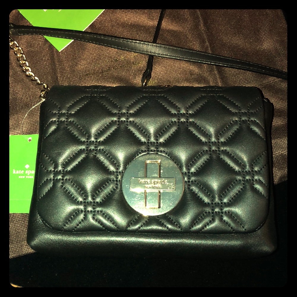 ⚜️🆕 Kate Spade “NAOMI” Black Leather Quilted Bag
